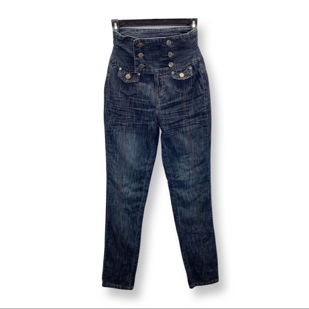 Drama Gold Size 3 High Waist Denim Button Closure Jeans. New Without Tags